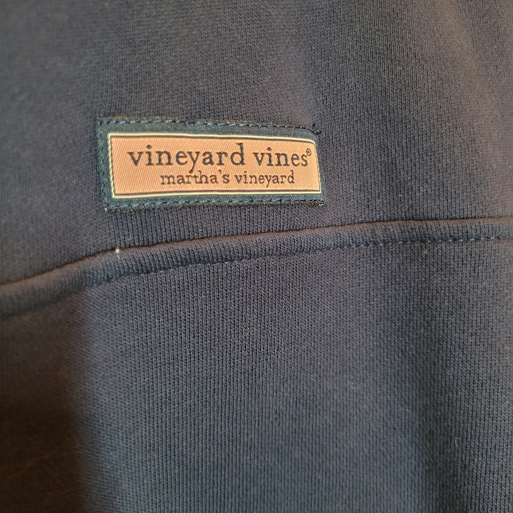 Vineyard Vines Men's 1/4 Zip-Up Sweater in Navy and Light Blue Sz Small - Picture 3 of 14